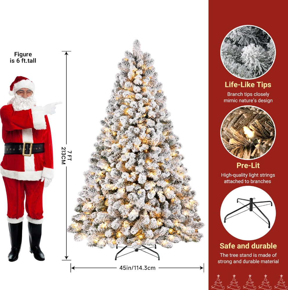 The Winterhaven™ Snow-Flocked Pre-Lit Christmas Tree