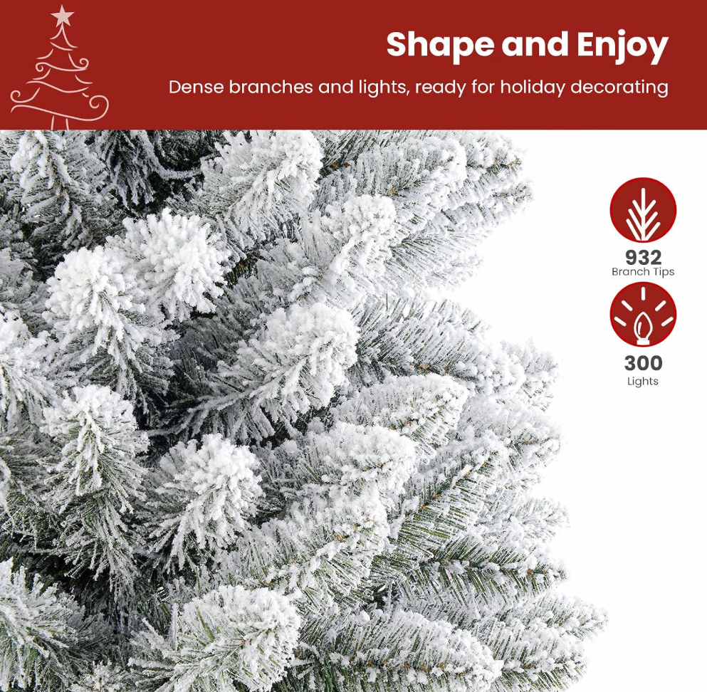 The Winterhaven™ Snow-Flocked Pre-Lit Christmas Tree
