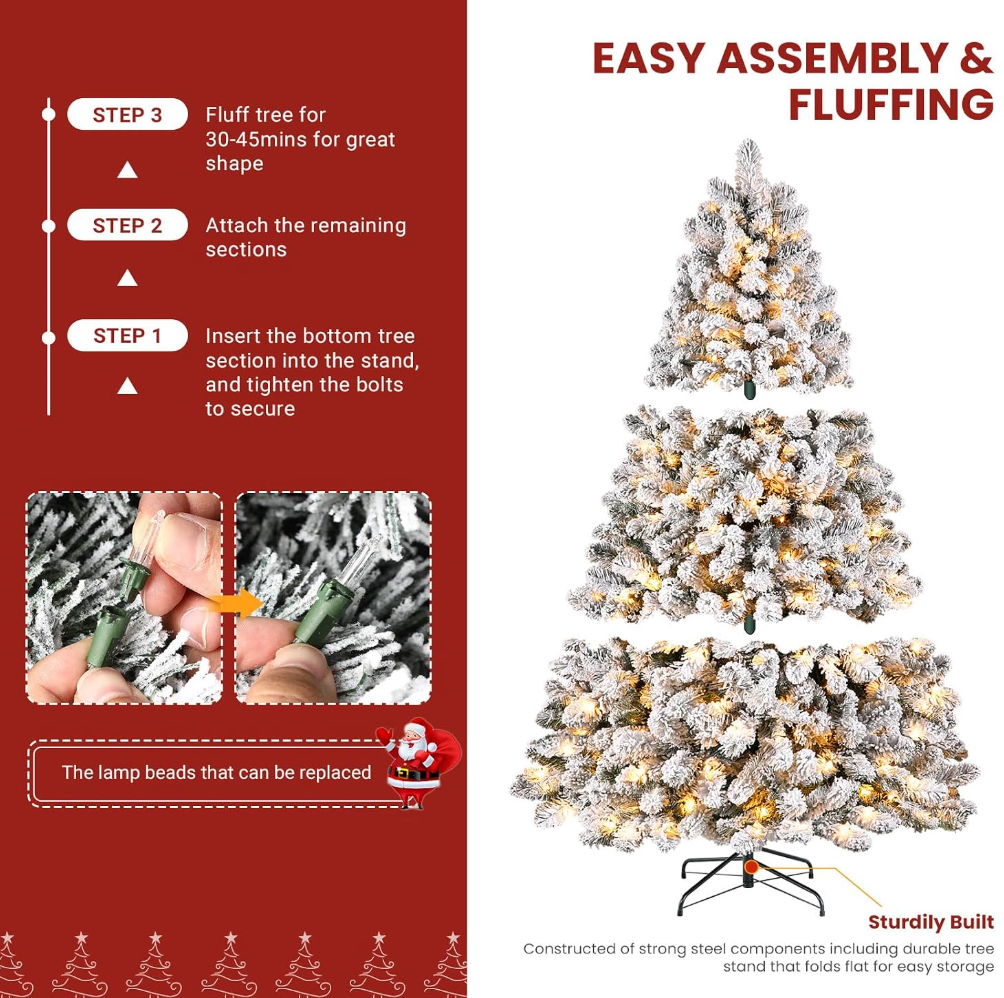 The Winterhaven™ Snow-Flocked Pre-Lit Christmas Tree