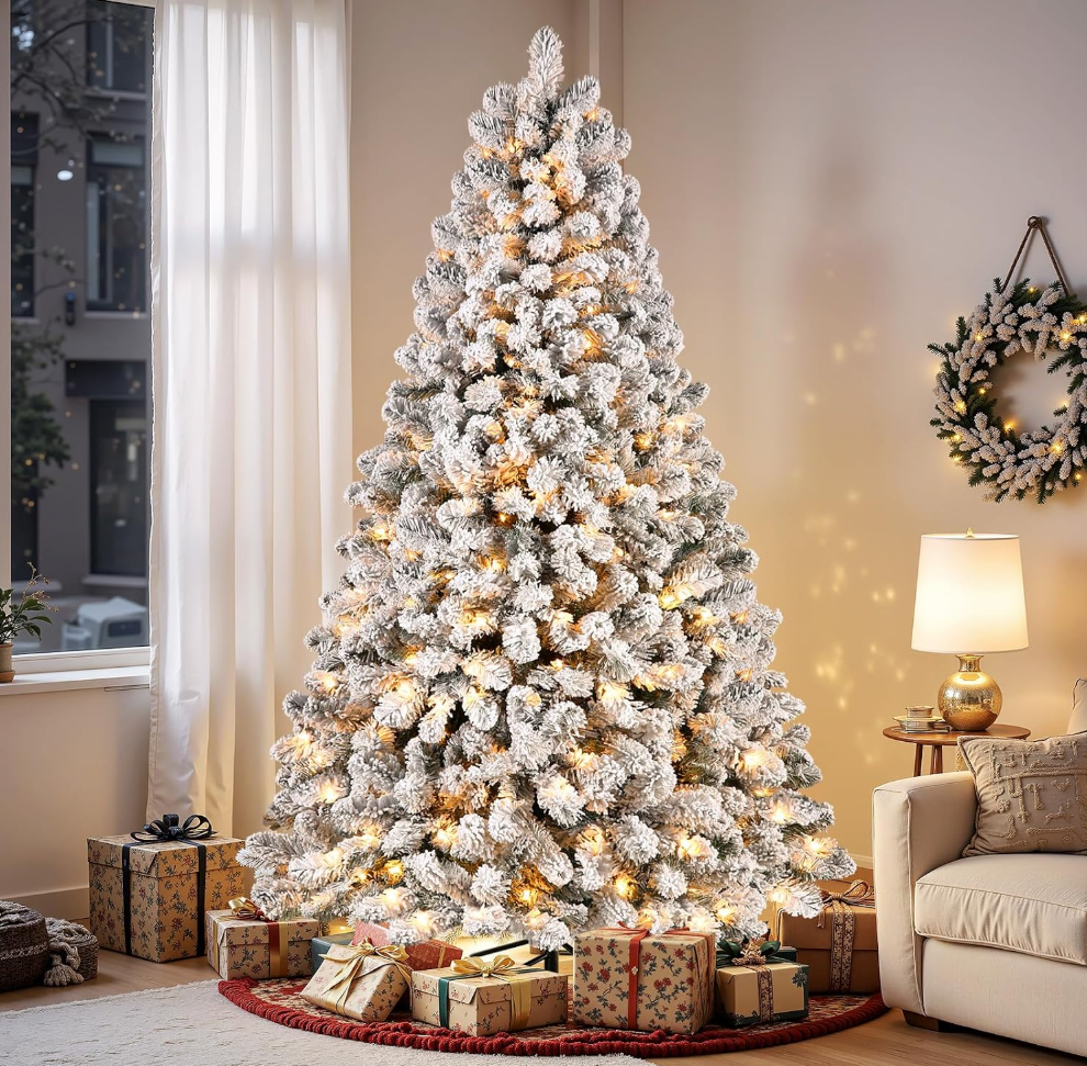 The Winterhaven™ Snow-Flocked Pre-Lit Christmas Tree