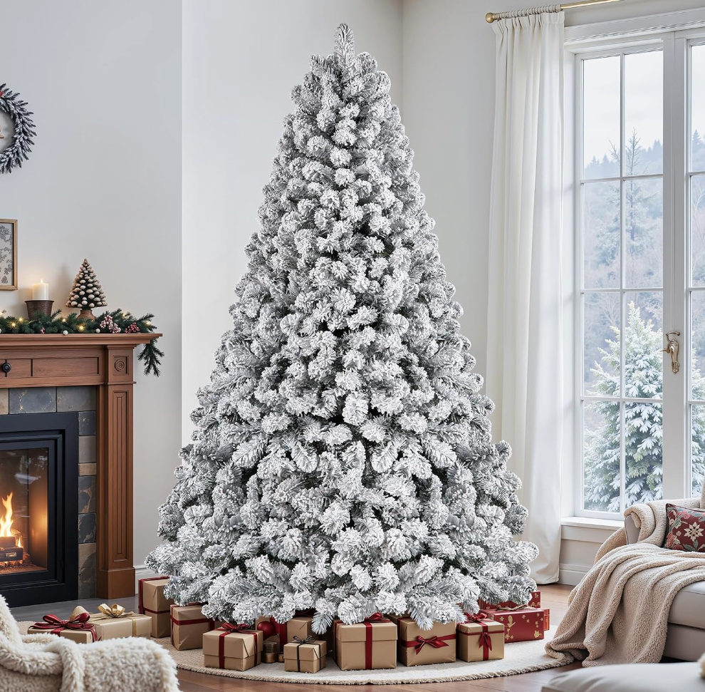 The Winterhaven™ Snow-Flocked Pre-Lit Christmas Tree
