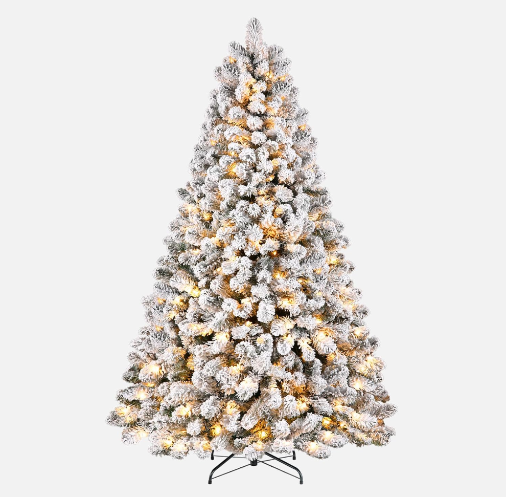 The Winterhaven™ Snow-Flocked Pre-Lit Christmas Tree