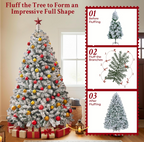The Frostelle™ Snow-Flocked Pre-Lit Christmas Tree