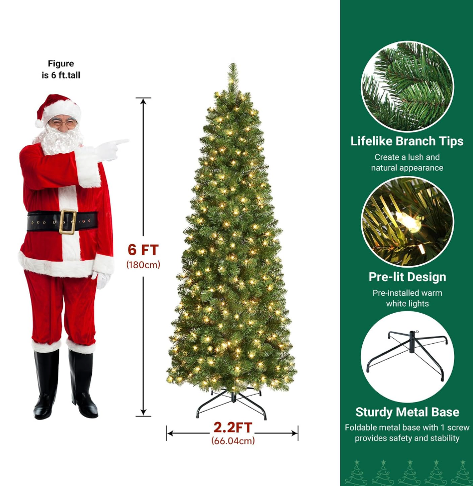 The Silhouette™ Slim Pre-Lit Christmas Tree