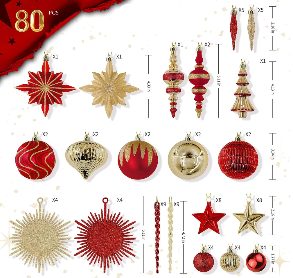 The Noël Royale™ 80-Piece Christmas Ornament Collection