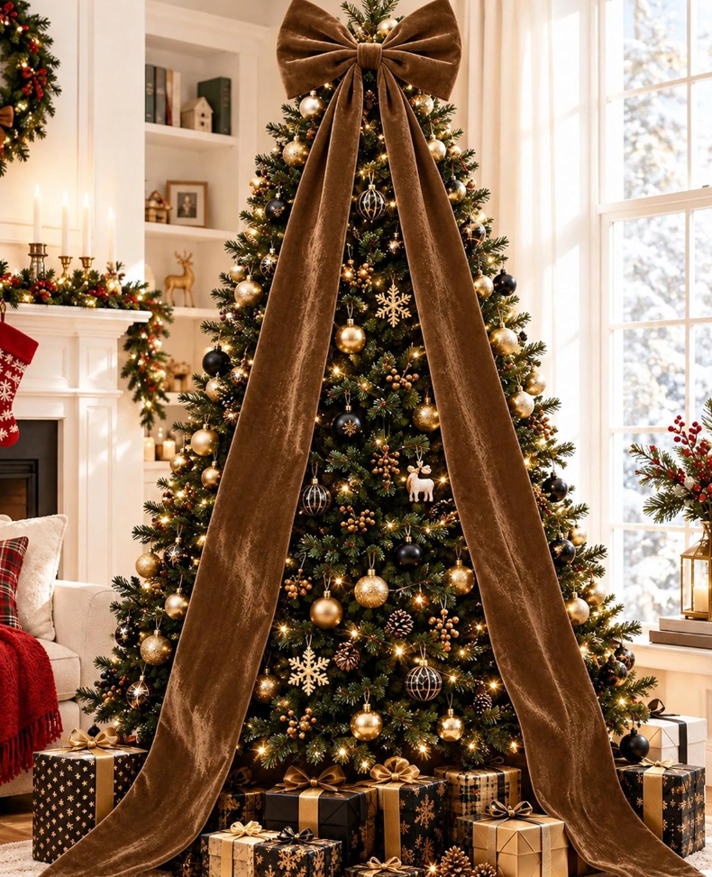 The Velvet Royale™ Oversized Christmas Tree Topper Bow