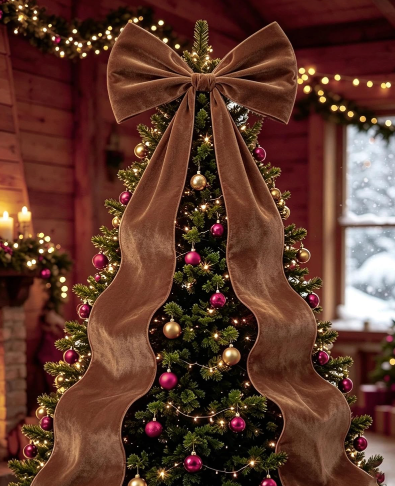 The Velvet Royale™ Oversized Christmas Tree Topper Bow