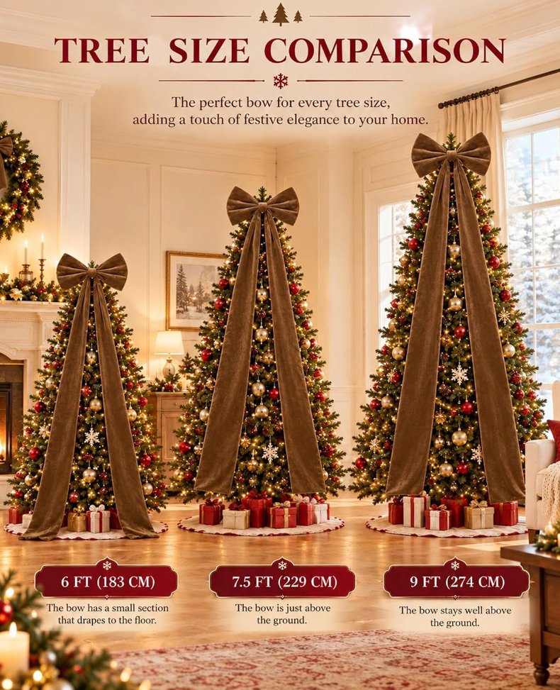 The Velvet Royale™ Oversized Christmas Tree Topper Bow
