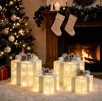 The Lumière™ 4-Piece Illuminated Christmas Gift Box Collection