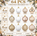 The Champagne Étoile™ 64-Piece Christmas Ornament Collection