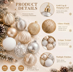 The Champagne Étoile™ 64-Piece Christmas Ornament Collection