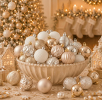 The Champagne Étoile™ 64-Piece Christmas Ornament Collection