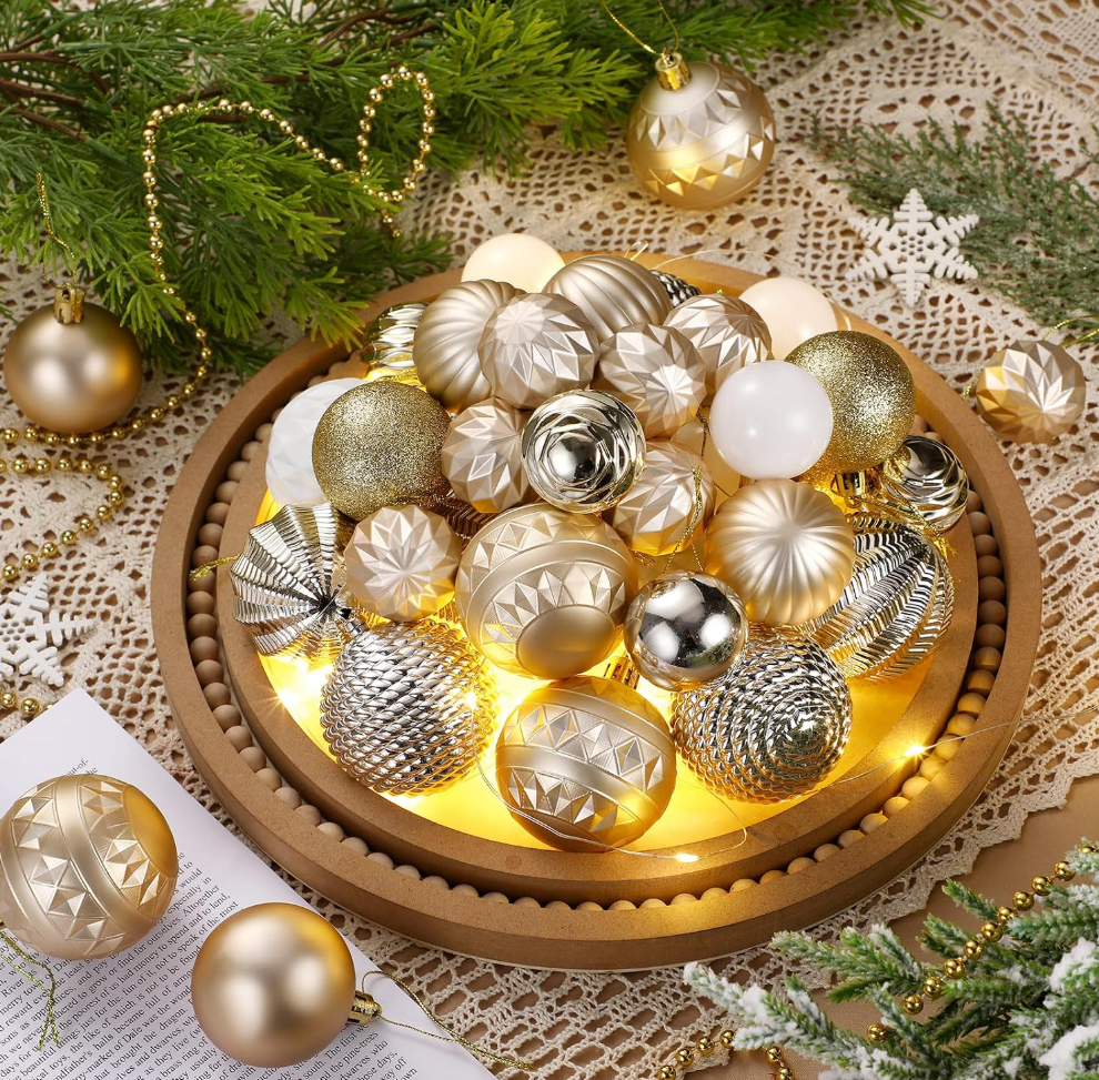 The Champagne Étoile™ 64-Piece Christmas Ornament Collection
