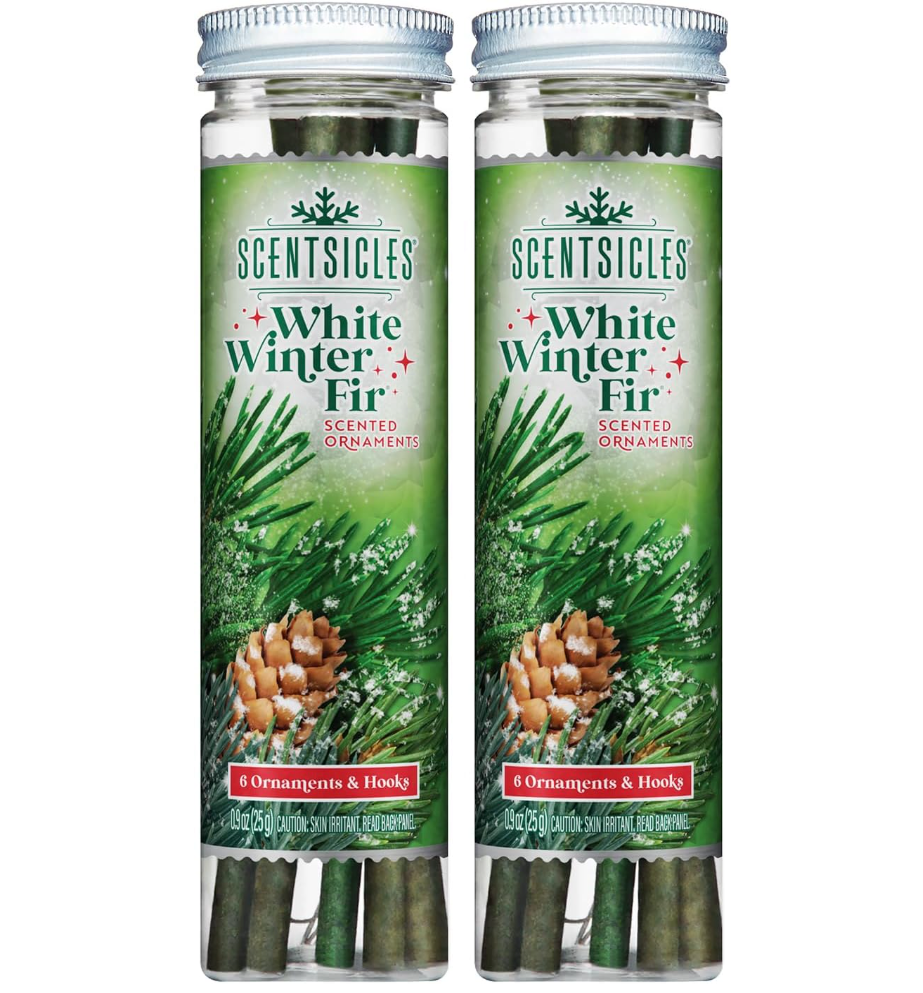 Scentsicles™ White Winter Fir Scented Christmas Tree Ornaments – 12 Pack