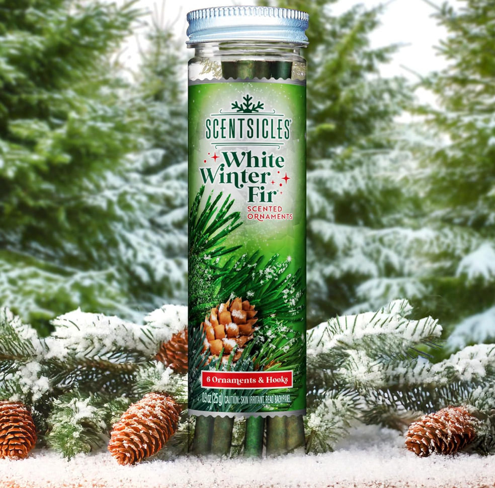 Scentsicles™ White Winter Fir Scented Christmas Tree Ornaments – 12 Pack