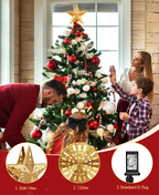 The Celestial Glow™ Snowflake Projector Christmas Tree Topper