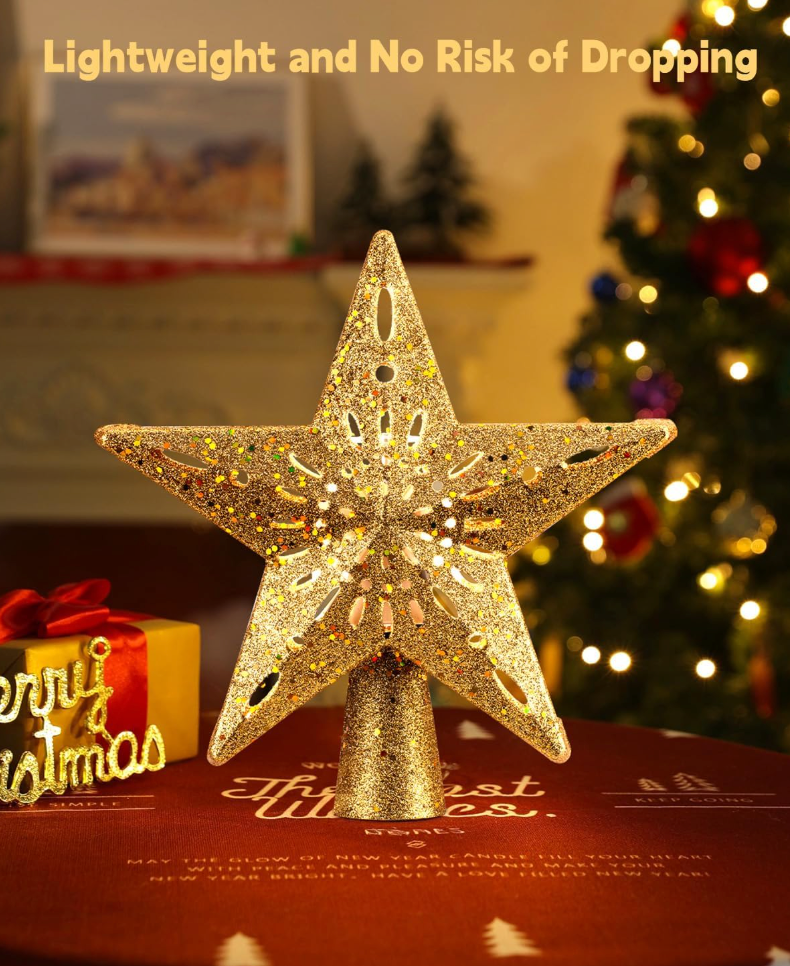 The Celestial Glow™ Snowflake Projector Christmas Tree Topper