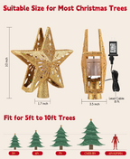 The Celestial Glow™ Snowflake Projector Christmas Tree Topper