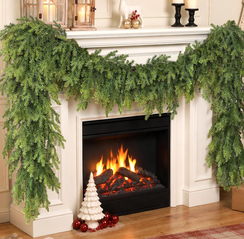The Evergreen Cascade™ 6 FT Norfolk Pine Christmas Garland