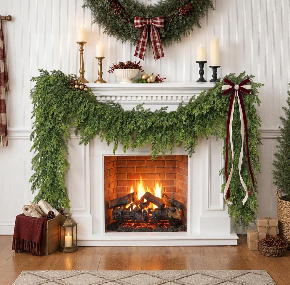 The Evergreen Cascade™ 6 FT Norfolk Pine Christmas Garland