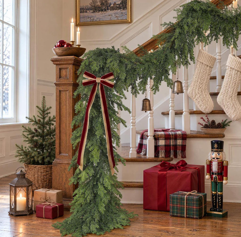 The Evergreen Cascade™ 6 FT Norfolk Pine Christmas Garland