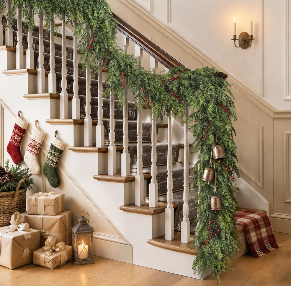 The Evergreen Cascade™ 6 FT Norfolk Pine Christmas Garland