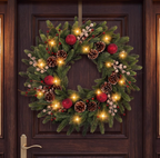 The Holly Royale™ 26" Pre-Lit Christmas Wreath