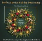 The Holly Royale™ 26" Pre-Lit Christmas Wreath