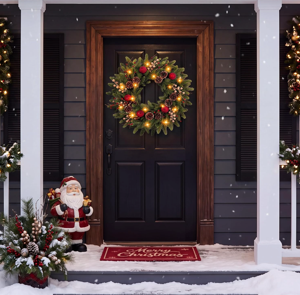 The Holly Royale™ 26" Pre-Lit Christmas Wreath